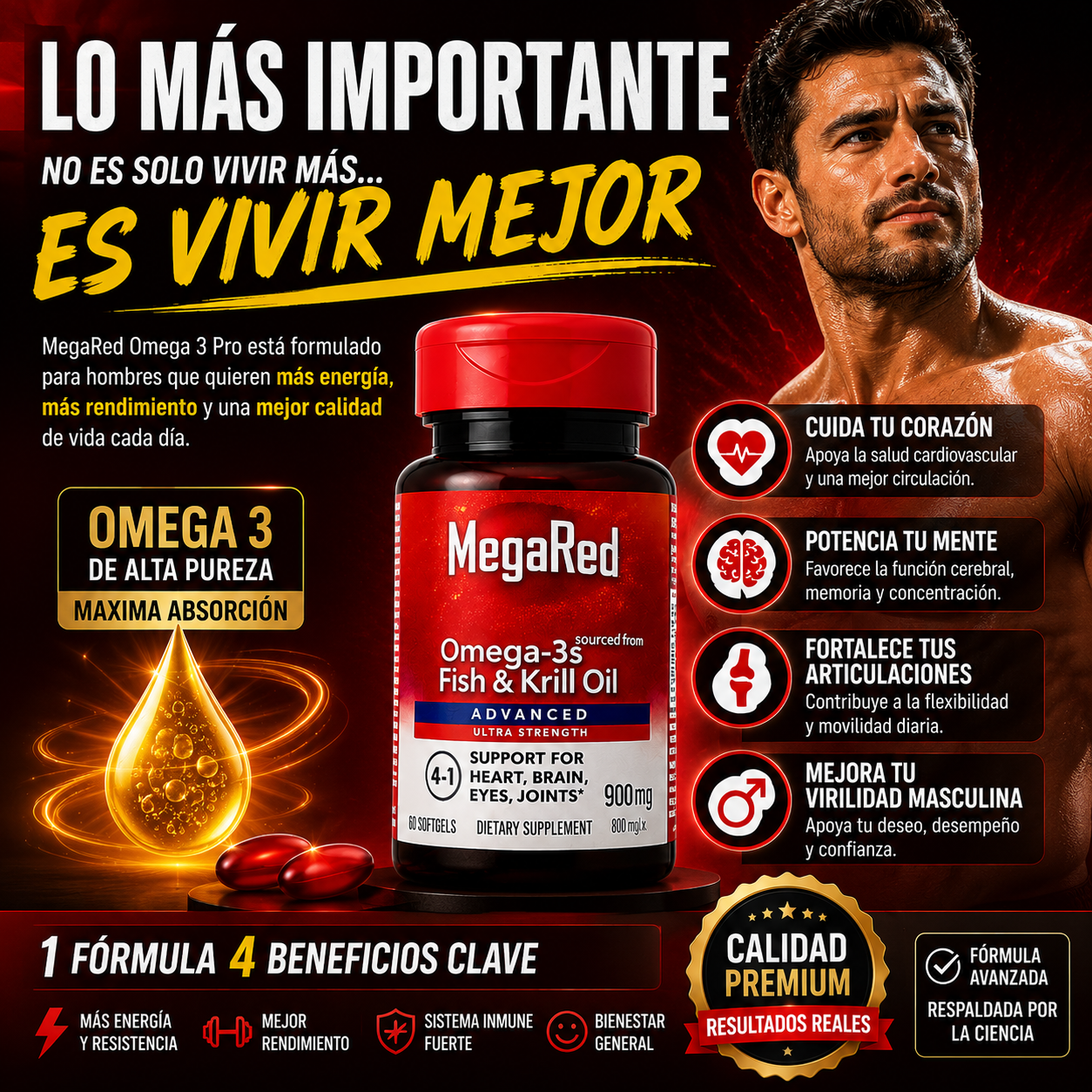 MEGA RED OMEGA 3 PRO | Fuerza • Energía • Bienestar