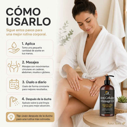 ✨ ¡Despídete de la celulitis y recupera una piel firme con Anti-Cellulite Massage Oil! 💃🔥